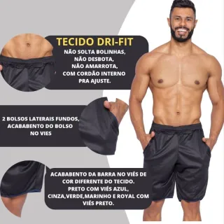 Garra Sport - Kit 3 Bermudas Masculinas Street Fitness - Cinza - Preta - Azul Marinho
