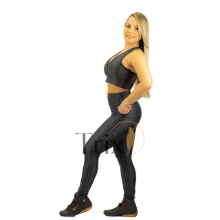 Top e Calça Fitness em Poliamida 3D - Conjunto de Alta Qualidade - Verde