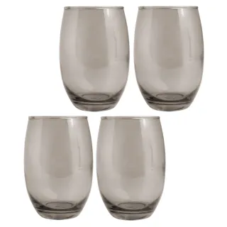 Jogo Luxo Copo Redondo 450ml Vidro Cinza BELLAGIO - 4 unidades - Único