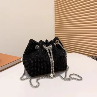 Bolsa Transversal de Strass com Alça de Corrente - MARISA - Preto