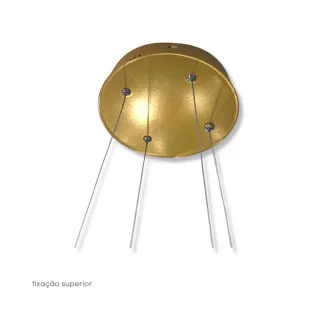 Exclusivo Lustre Pendente Dourado de Led Moderno 40w - Único