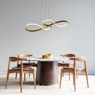 Exclusivo Lustre Pendente Dourado de Led Moderno 40w - Único