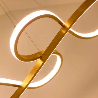 Exclusivo Lustre Pendente Dourado de Led Moderno 40w - Único