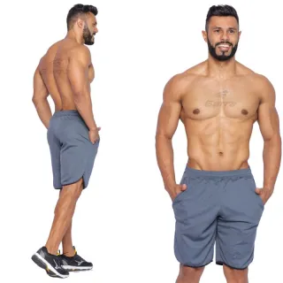 Garra Sport - Kit 3 Bermudas Masculinas Street Fitness - Cinza - Preta - Azul Marinho