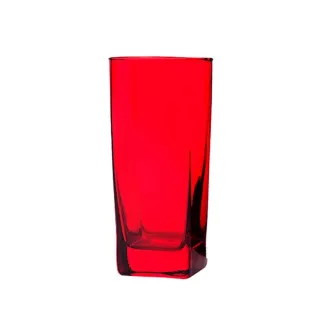 Copos de Água Luxo Vermelho Texas Vidro Grosso 320ml - Kit com 6 - Único