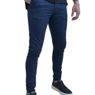 Promoção Calça Masculina Skinny Lycra Alfaiataria Sport Fino - Azul