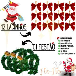 Kit Completa Natal Árvore Pinheiro Premium Luxo 180 cm - Verde Premium