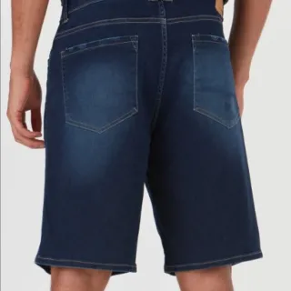 Malwee Bermuda Masculina Jeans Puídos - Azul