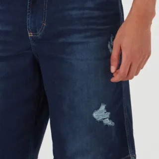 Malwee Bermuda Masculina Jeans Puídos - Azul