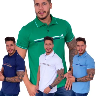 Camisa Estampada Masculina Gola Polo 100% Algodão - G
