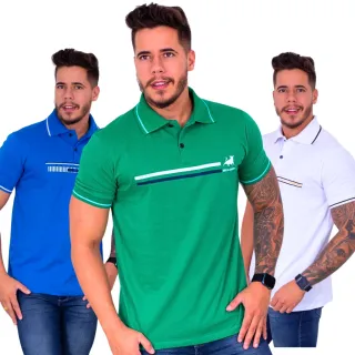 Camisa Estampada Masculina Gola Polo 100% Algodão - G