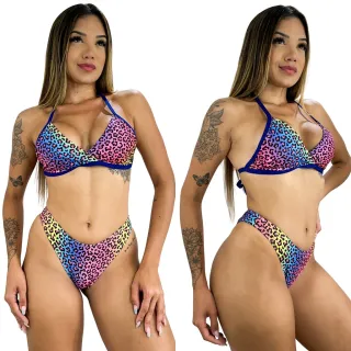 Moda Praia Verão Conjunto Biquíni Fixo Asa Delta - 910-BQFIXO-ÍRIS LILÁS