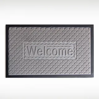 Capacho Porta Entrada Decorativo 40 X 60 Borracha Antiderrapante - QUADRADOS MARROM