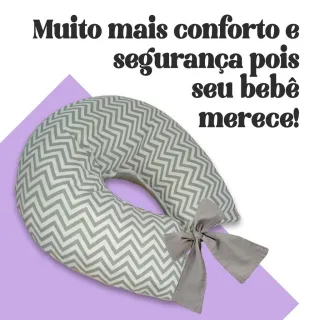 Travesseiro Amamentação Bebê Almofada Menina Menino - CHEVRON ROSA