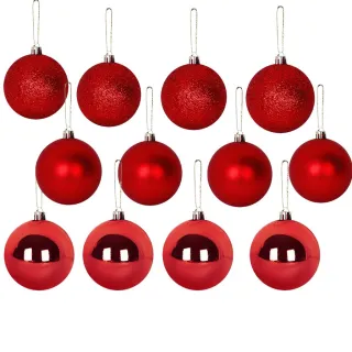 Bolinha Vermelho para Árvore de Natal - Kit com 12 unidades - Único