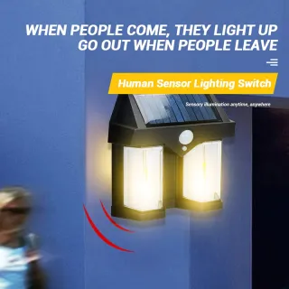 Decoração de Pátio: Lâmpada LED Solar Impermeável com Sensor de Presença - CL-228 (2pçs)