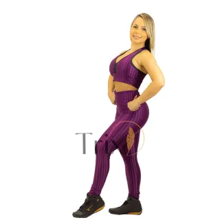 Top e Calça Fitness em Poliamida 3D - Conjunto de Alta Qualidade - Verde