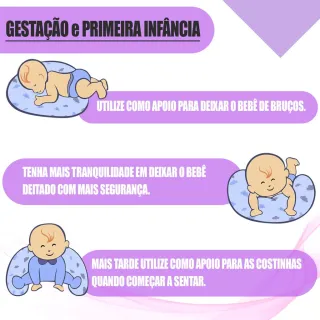 Travesseiro Amamentação Bebê Almofada Menina Menino - CHEVRON ROSA