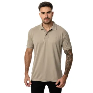 Polo Masculina Algodão Piquet Camisa - Bege