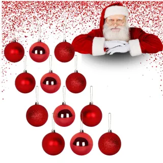 Bolinha Vermelho para Árvore de Natal - Kit com 12 unidades - Único