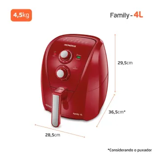 Air Fryer Mondial 4L 1.500 Watts - AFN-40-FR: Fritadeira elétrica sem óleo - 220V