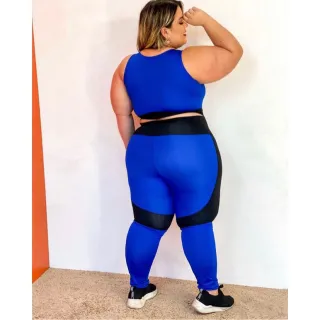 Roupa de academia Plus Size Conjunto Fitness Calça Legging e Top GG XGG EXGG - Verde Militar