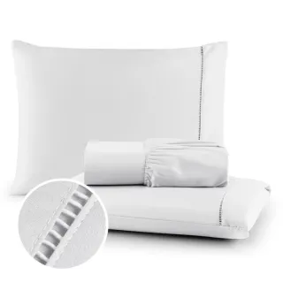 Lencol Casal Queen Extra Macio - Kit 400 Fios Ponto Palito - Vermelho