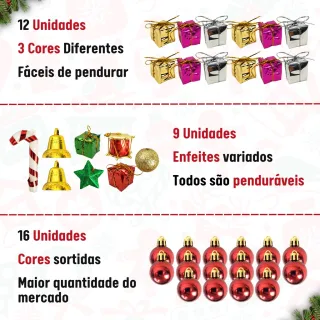 Enfeites Natal Árvore Completa Pronta Pisca Pisca 27 60cm - 110V