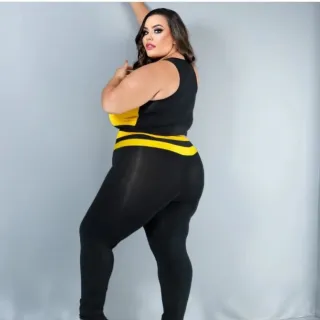 Conjunto Plus Size Calça e Top para Academia - Premium GG ao EXGG - Neon