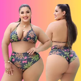 Plus Size GG Biquini Cortininha semi fio (46 ao 50) - Estampa 2