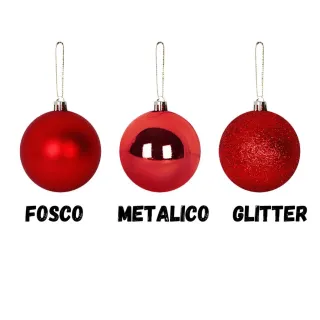 Bolinha Vermelho para Árvore de Natal - Kit com 12 unidades - Único