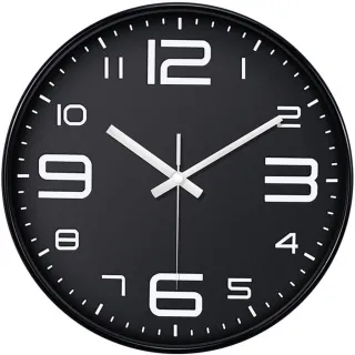 Grande Relógio de Parede Moderno Silencioso Elegante 30 cm - PARIS PRETO/DOURADO