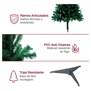 Natal Arvore 180cm - 320 Galhos - Branco