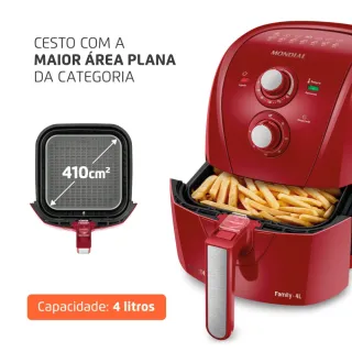Air Fryer Mondial 4L 1.500 Watts - AFN-40-FR: Fritadeira elétrica sem óleo - 220V