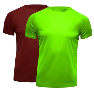 Academia Masculina Camiseta Dry Fit Kit 2 - Vinho e Branco