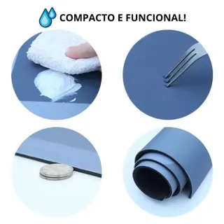 Antiderrapante Absorvente Tapete de Banheiro - Cinza