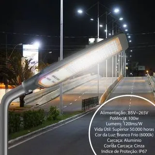 Poste Iluminação Publica LED Luminária 400W Bivolt IP67 - 100W