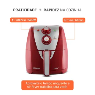 Air Fryer Mondial AFN-40-RI 4L 1.500 Watts - Fritadeira elétrica sem óleo - 110V
