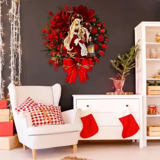 Sagrada Guirlanda de Natal Suspensa Árvore de Natal - Gold