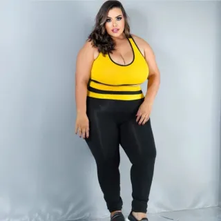 Conjunto Plus Size Calça e Top para Academia - Premium GG ao EXGG - Neon