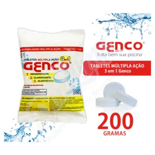 Tabletes Multiação Cloro para Piscina Genco 3 em 1 - Promoção - Único