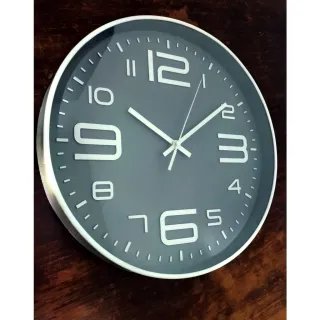 Grande Relógio de Parede Moderno Silencioso Elegante 30 cm - PARIS PRETO/DOURADO