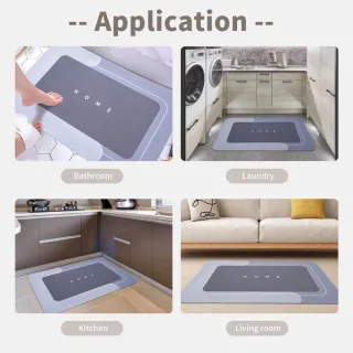 Absorvente Super Tapete Antiderrapante Secagem Rápida Banheiro Chuveiro Cozinha Varanda 40x60 - QUADRADO