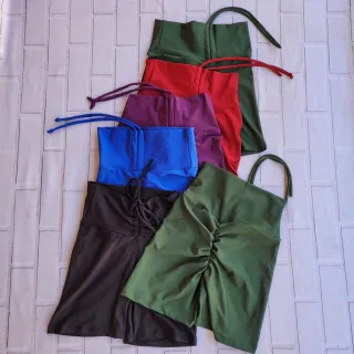 Bermuda Fitness Academia Levanta Bumbum Com Cordinha - Laranja