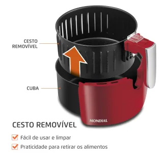 Mondial Air Fryer AF-32-RI - Fritadeira Elétrica Sem Óleo 3,5L 1.500 Watts - 220V