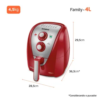 Air Fryer Mondial AFN-40-RI 4L 1.500 Watts - Fritadeira elétrica sem óleo - 110V