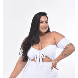 Lançamento Gringa Girls: Macacão Plus Feminino Balada Formas - Vermelho