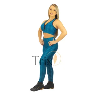 Top e Calça Fitness em Poliamida 3D - Conjunto de Alta Qualidade - Verde