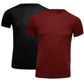 Academia Masculina Camiseta Dry Fit Kit 2 - Vinho e Branco