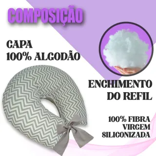Travesseiro Amamentação Bebê Almofada Menina Menino - CHEVRON ROSA